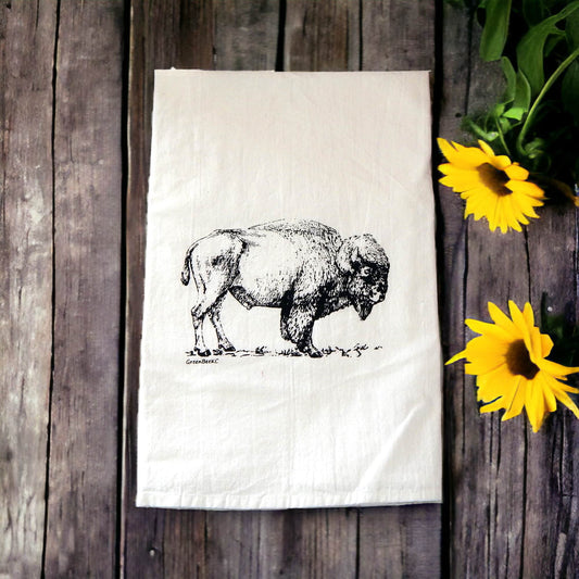 buffalo bison kitchen tea towel