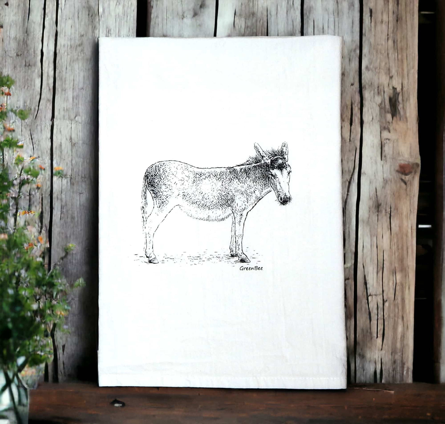 Donkey kitchen tea towel