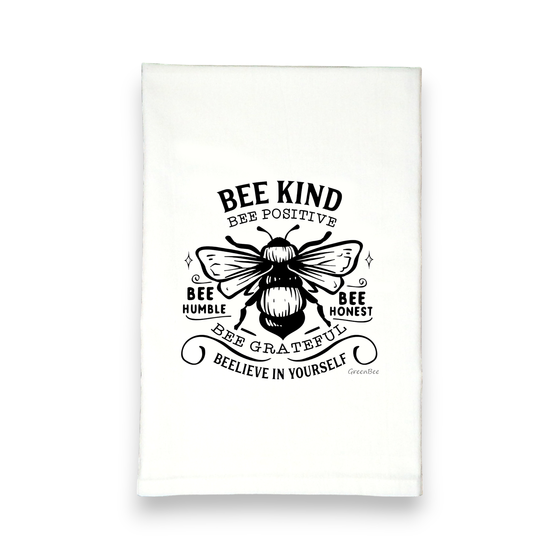 Bee virtues tea towel, kitchen towel