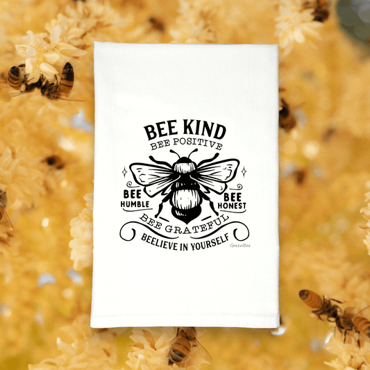 Bee virtues tea towel, kitchen towel