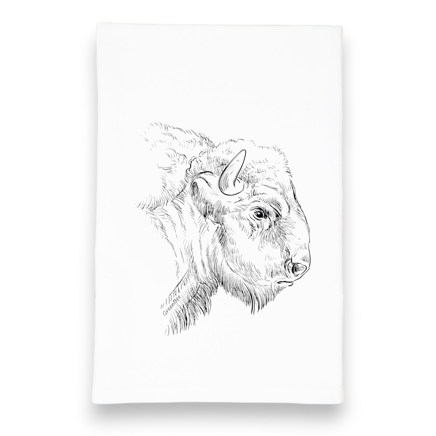 Buffalo Bison Head Face Kitchen Tea Towel