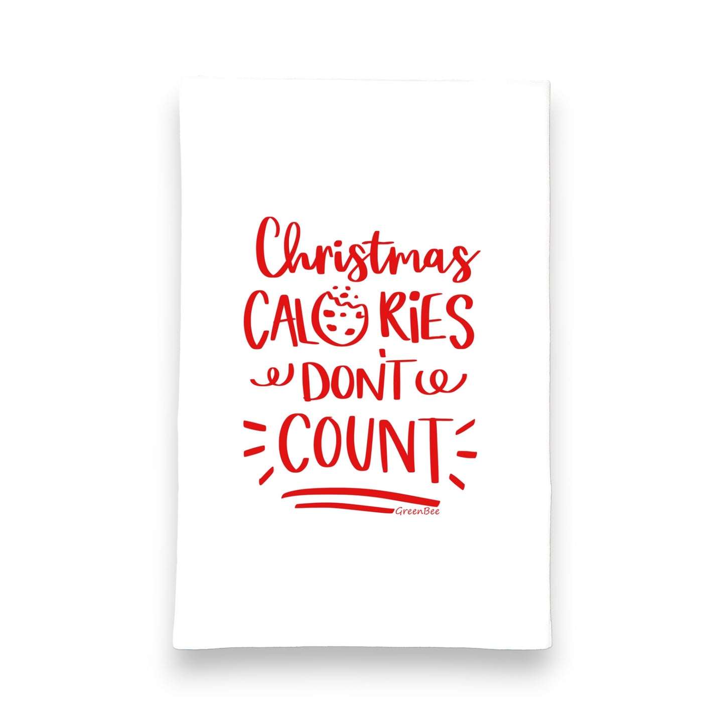 Christmas calories don't count Christmas kitchen tea towel