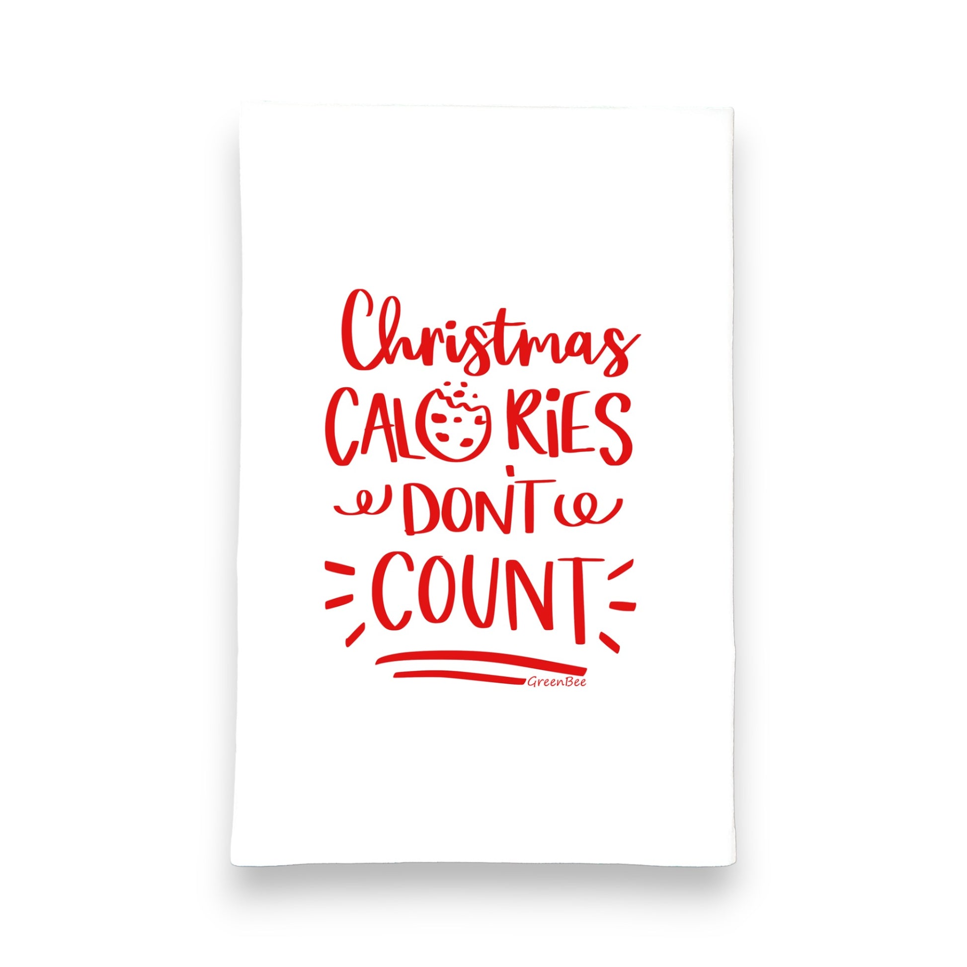 Christmas calories don't count Christmas kitchen tea towel