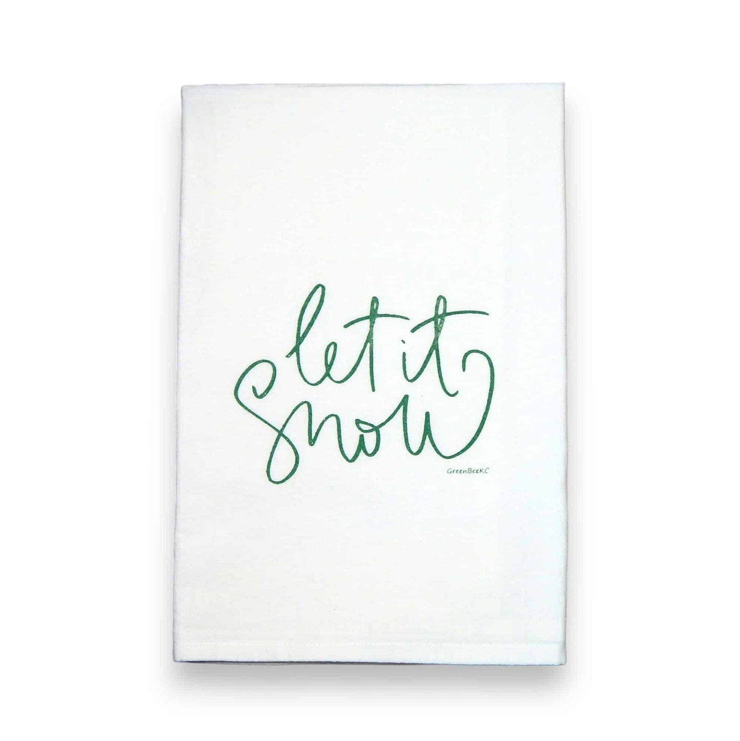 let it snow kitchen tea towel