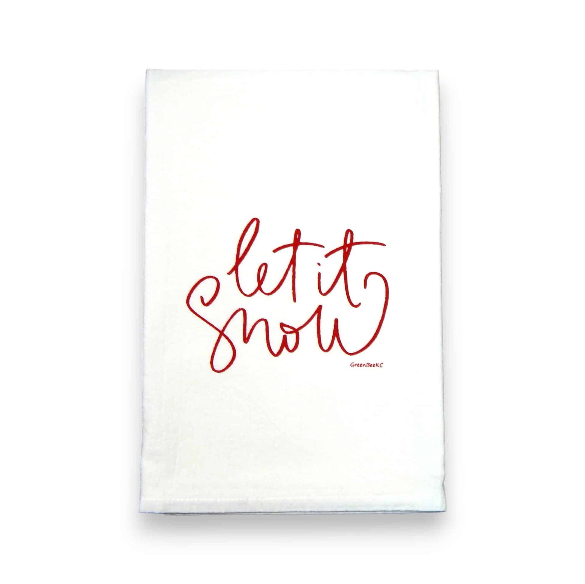 let it snow kitchen tea towel