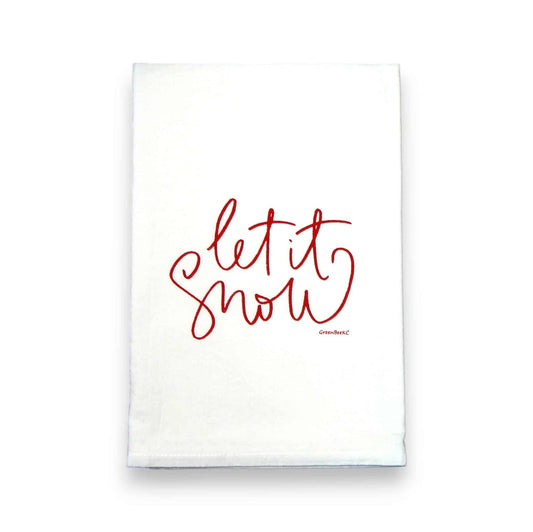 let it snow kitchen tea towel