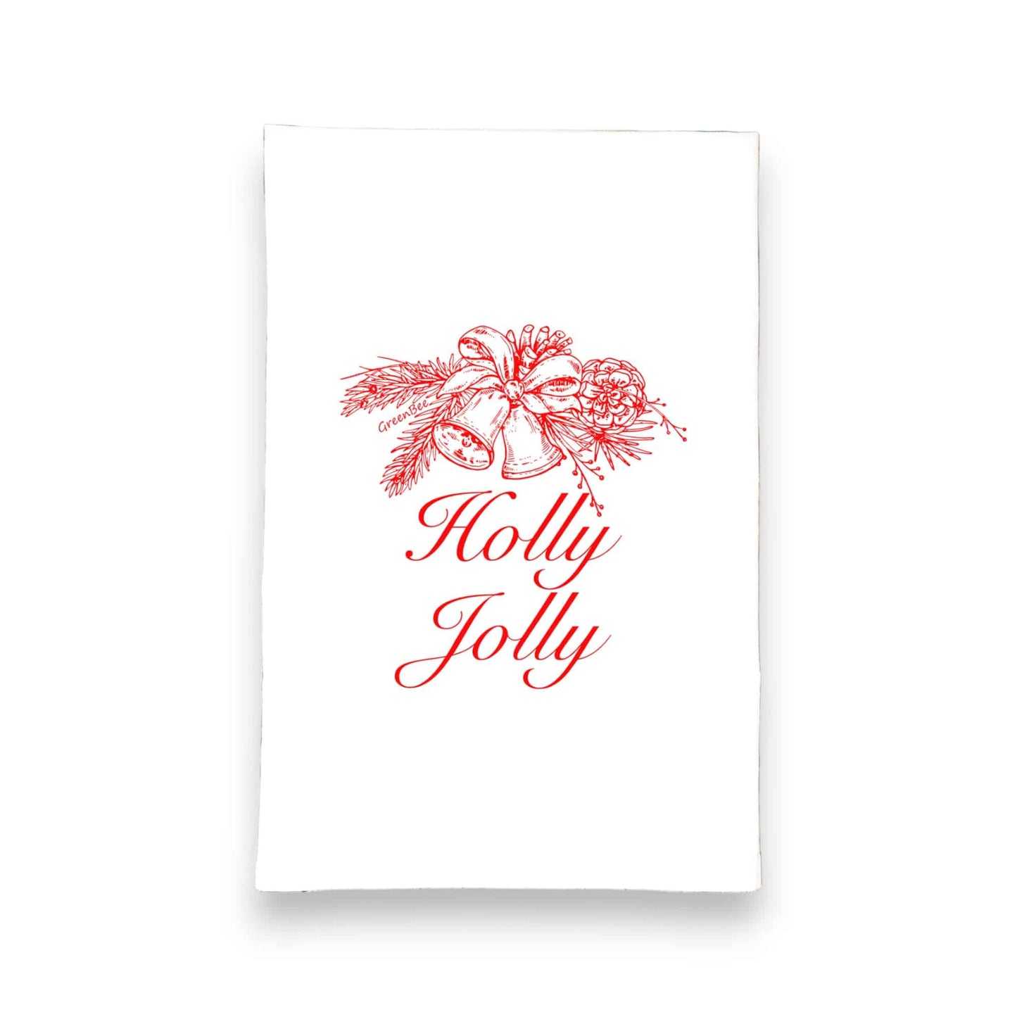 holly jolly kitchen tea towel