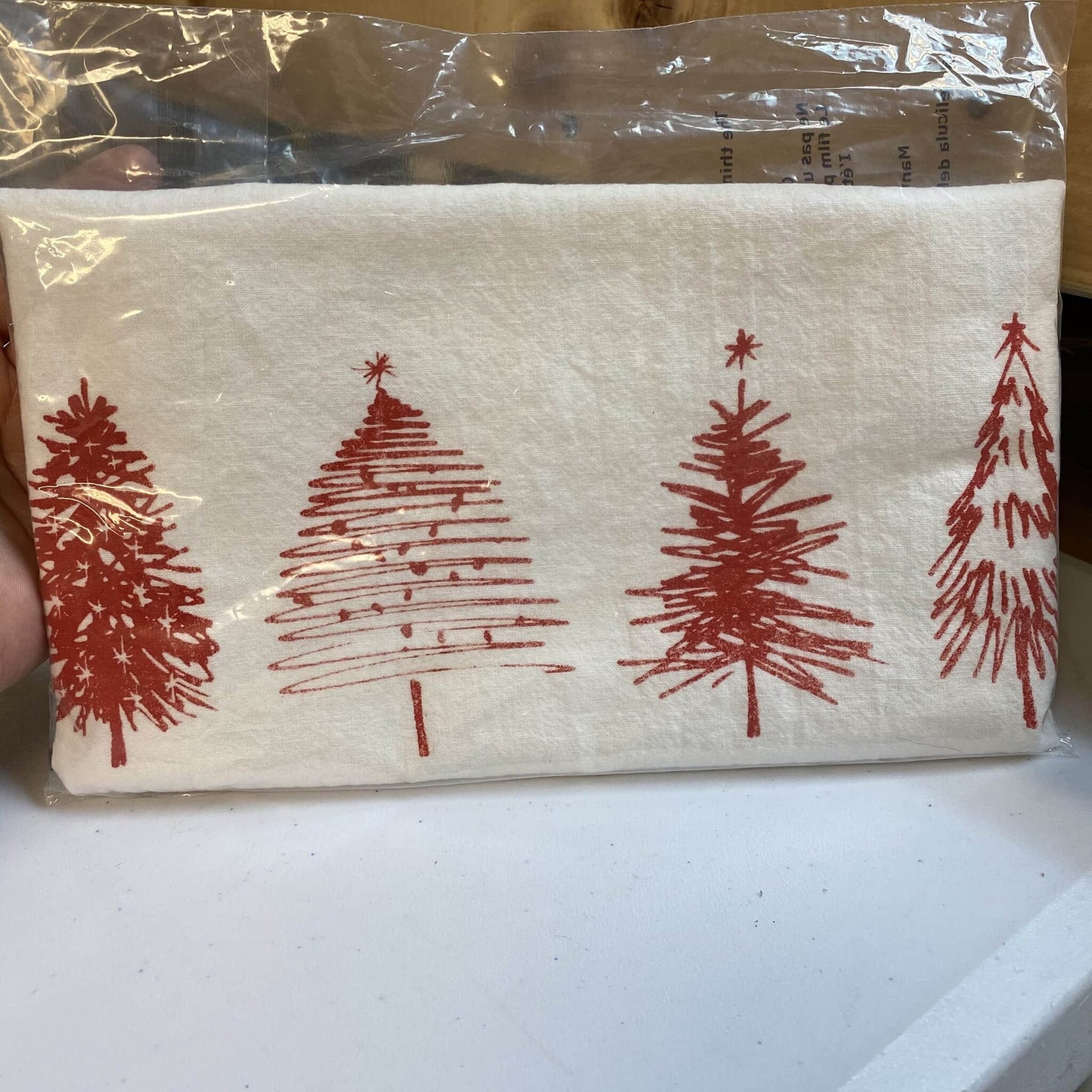 Scribble Christmas Trees Tea Towel