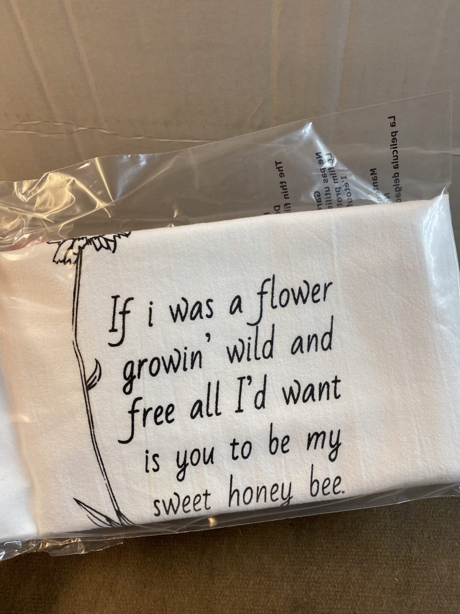 Flower Wild and Free Sweet Honey Bee Tea Towel Seconds Sale