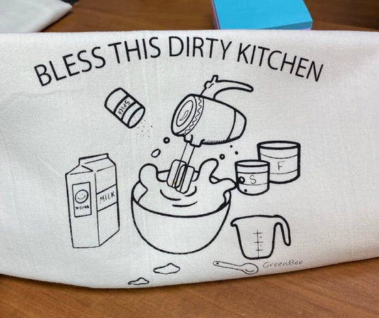 Dirty Kitchen funny tea towel