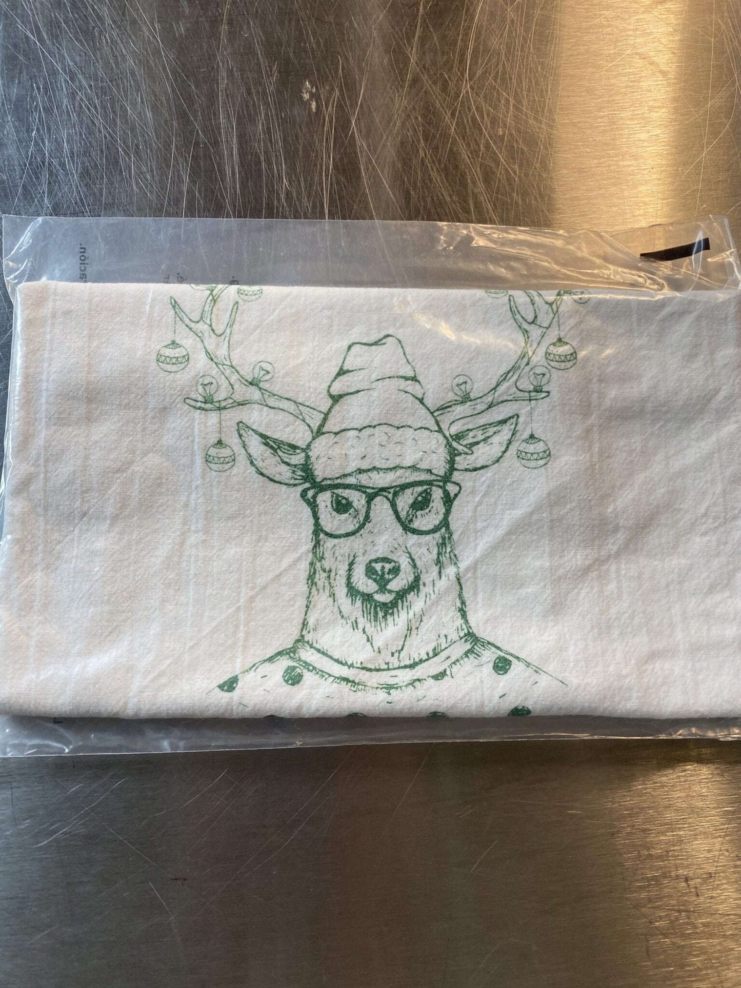 Hipster Deer Tea Tow0el Seconds Sale Green