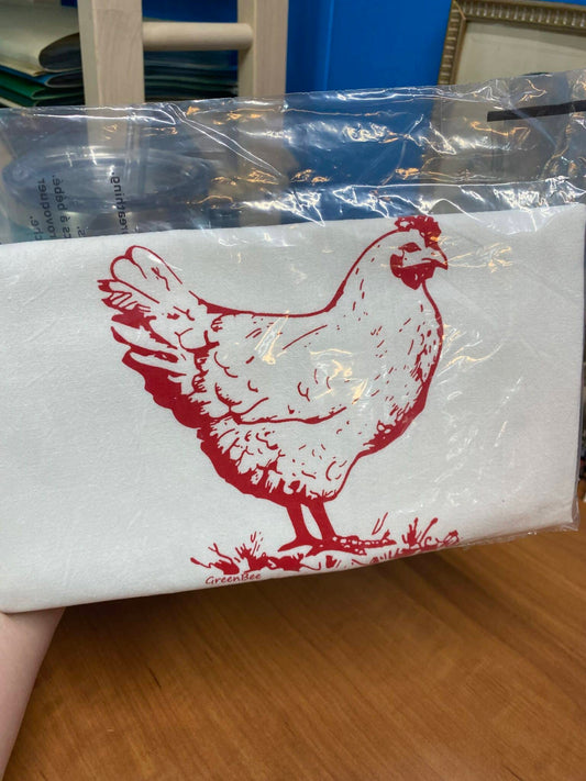 chicken hen slightly flawed kitchen tea towel