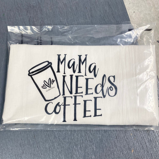 mama needs coffee kitchen towel