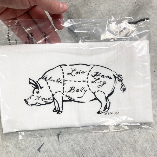 Pork Butcher Cuts Kitchen Towel