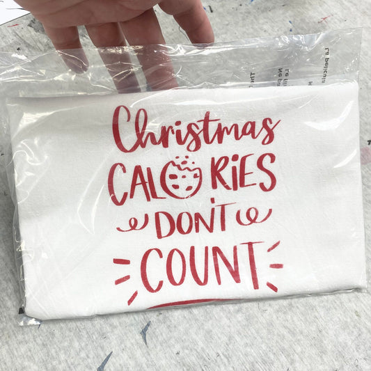 Christmas Calories Don't Count Christmas Kitchen Towel