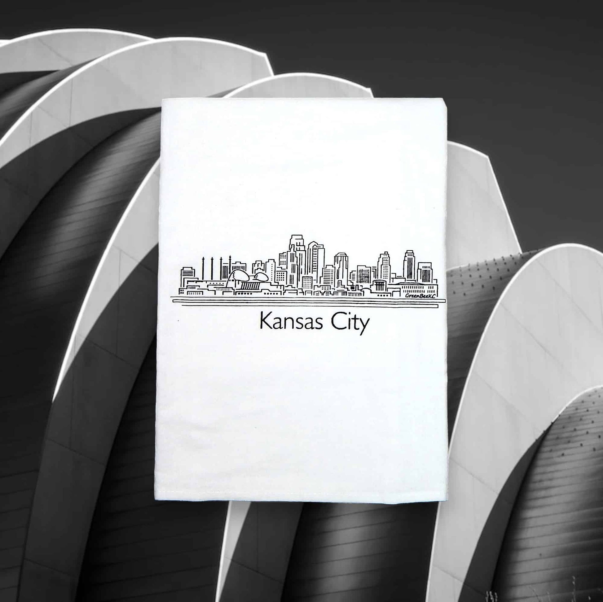 Kansas City skyline kitchen tea towel