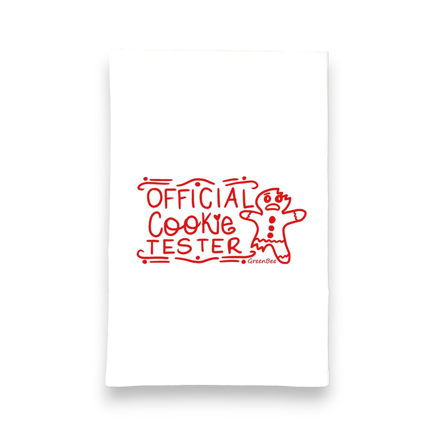 official cookie tester Christmas kitchen tea towel