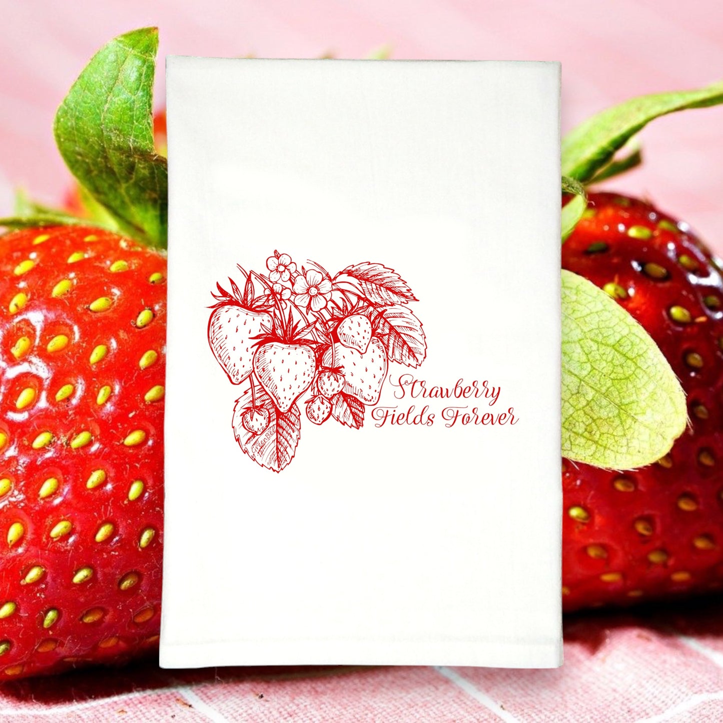 Strawberry Fields Kitchen Towel | Tea Towels | Summer Towels