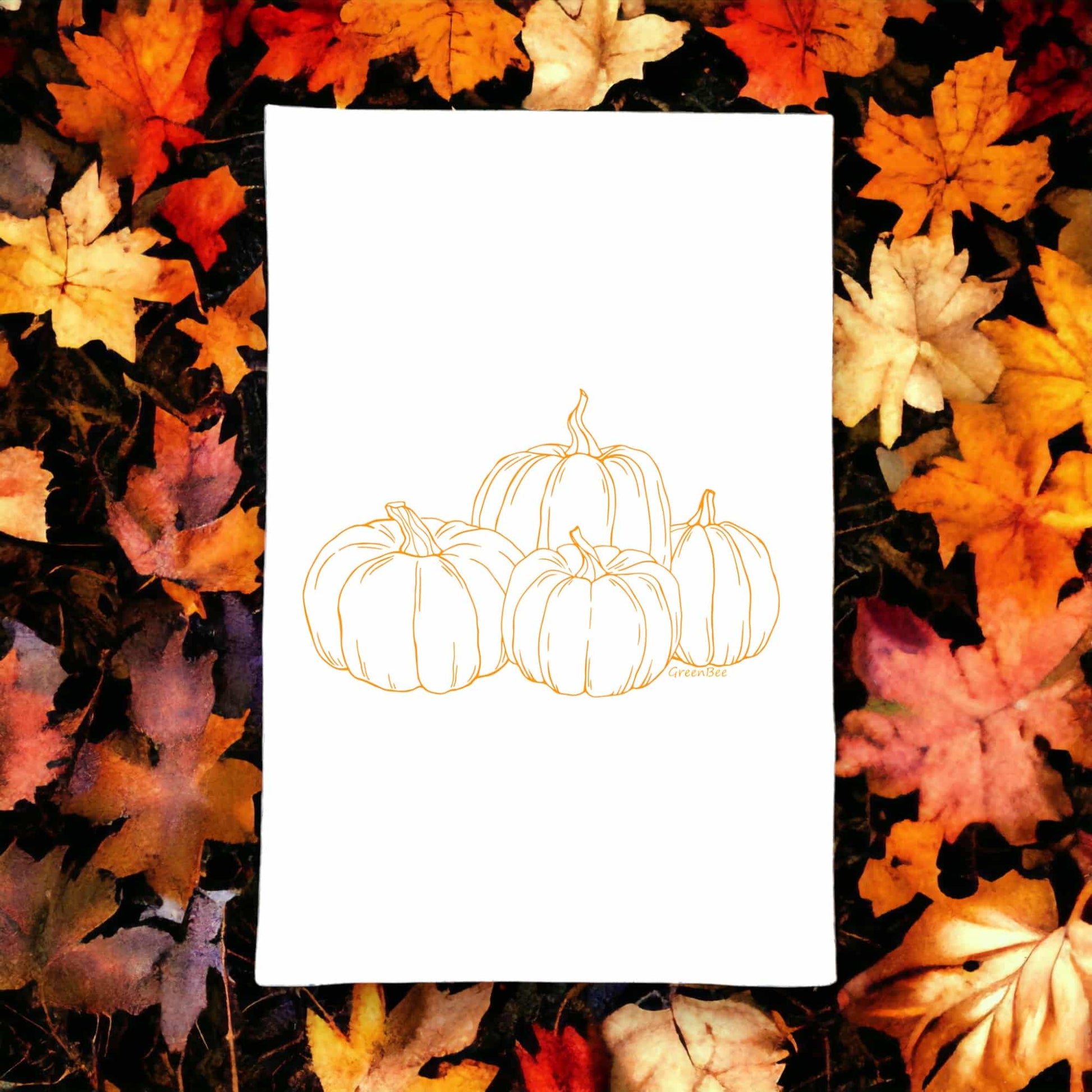 pumpkins kitchen tea towel