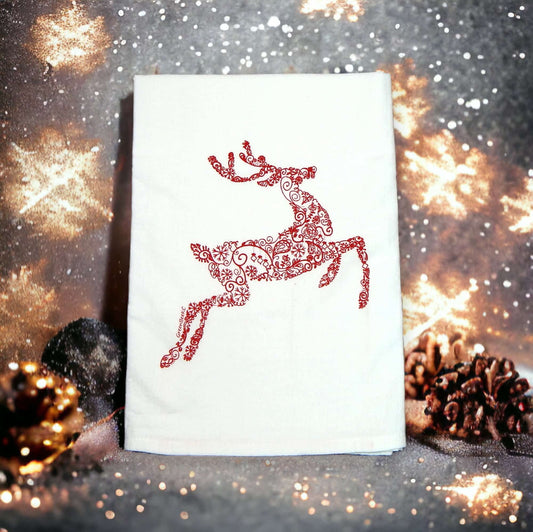 reindeer kitchen tea towel