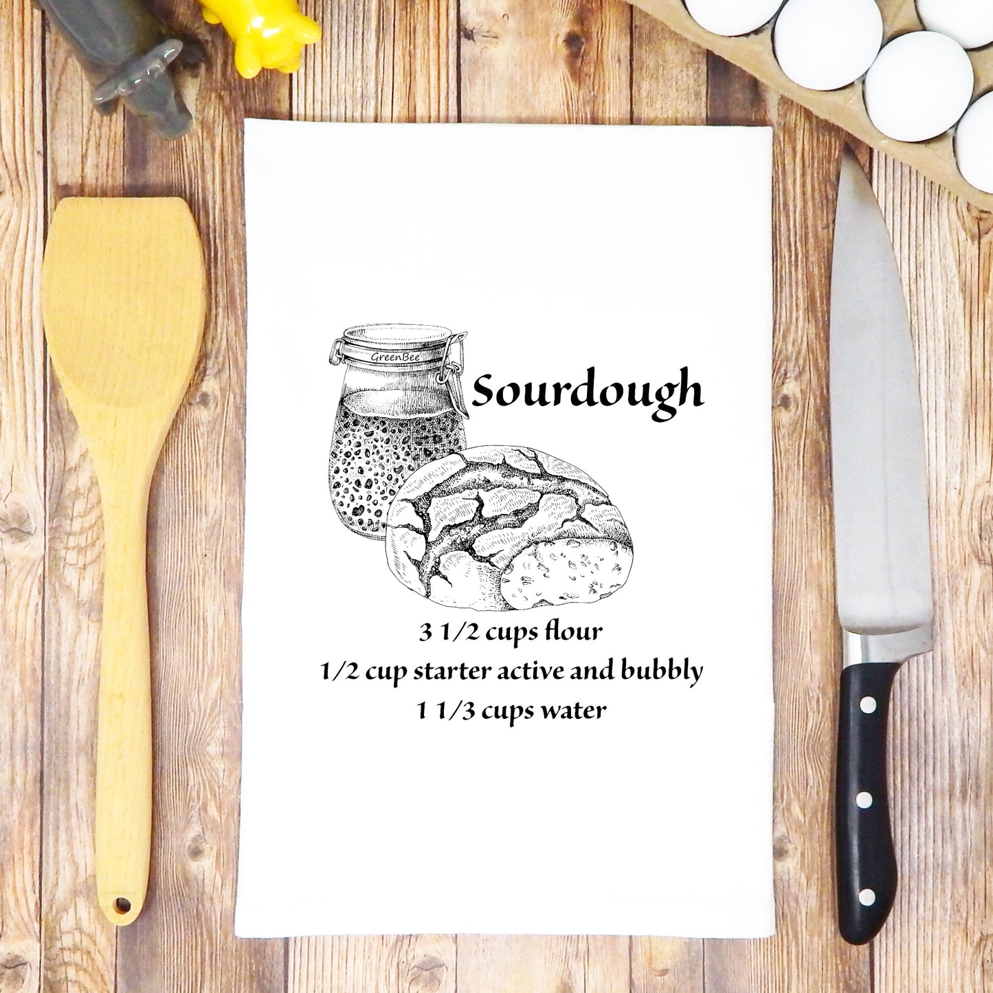 Sourdough Kitchen Towel | Tea Towels | Recipe Dish Towels