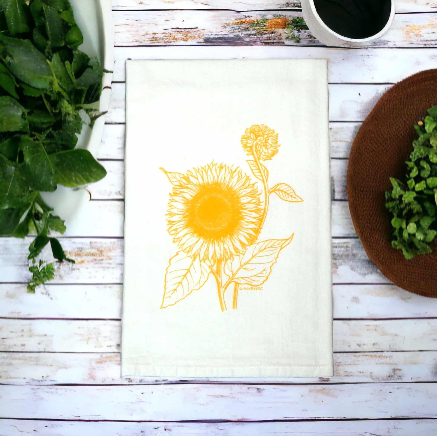 sunflower kitchen tea towel