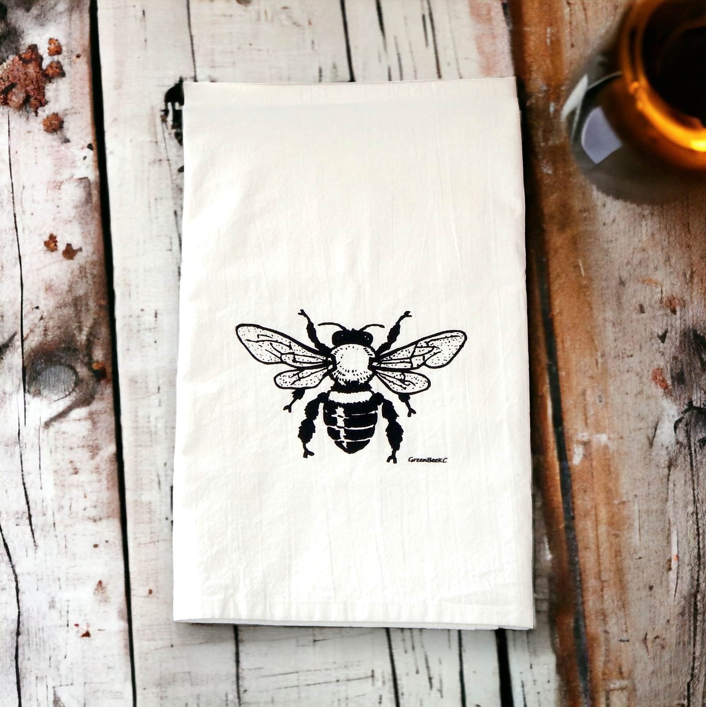 honey bee kitchen tea towel