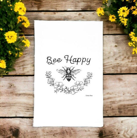 bee happy kitchen tea towels