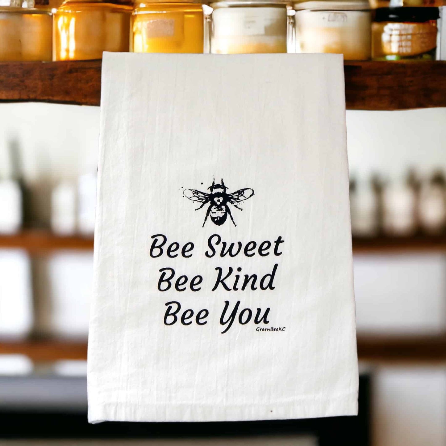 bee sweet bee kind bee you kitchen tea towel