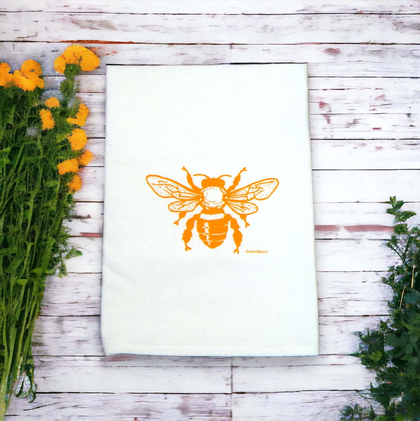 honey bee kitchen tea towel