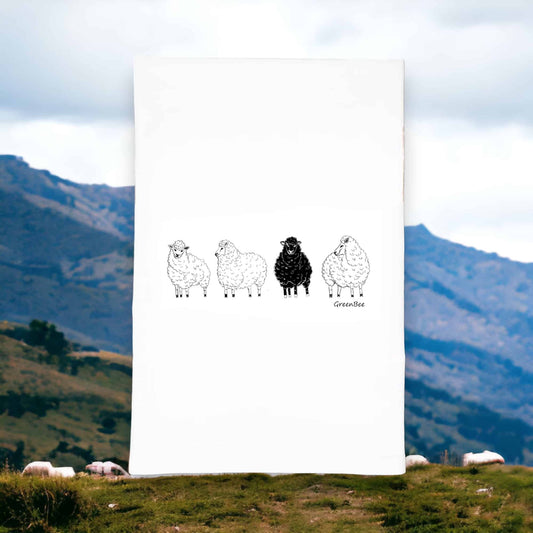 black sheep kitchen tea towel