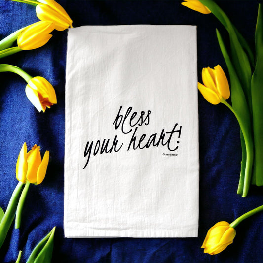 bless your heart kitchen tea towel