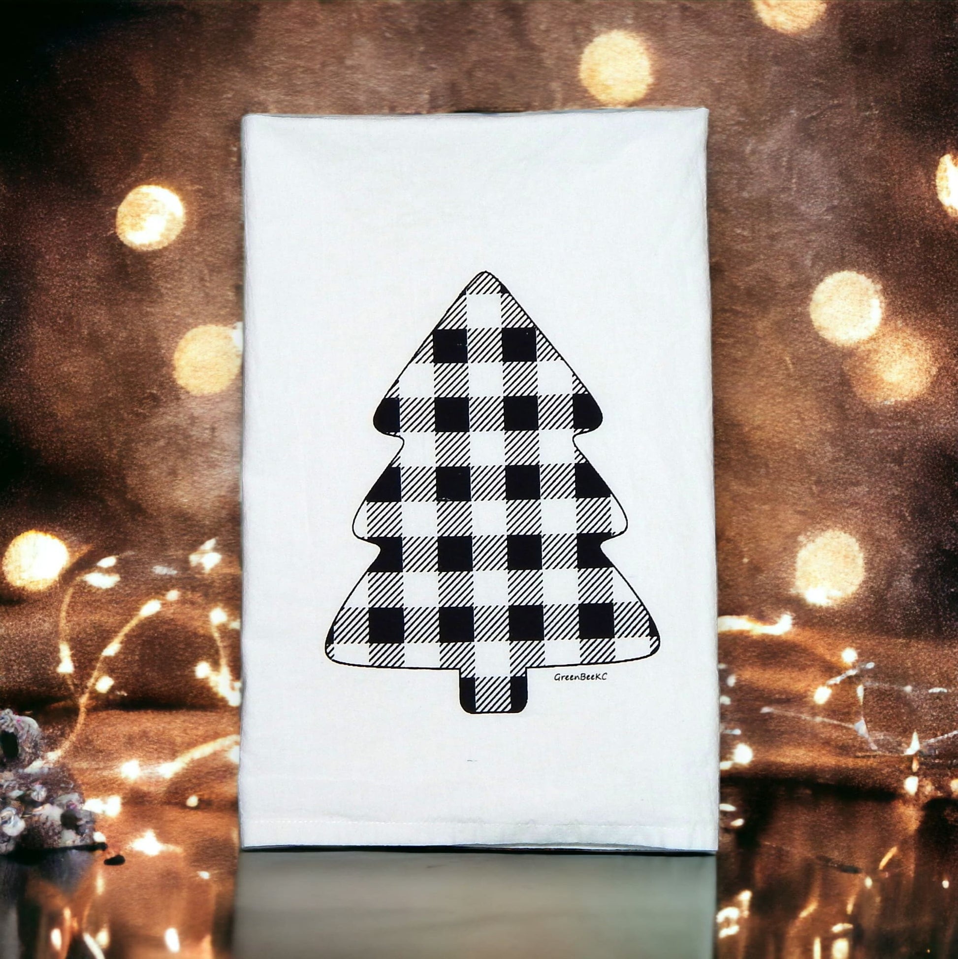 buffalo check Christmas tree Christmas kitchen tea towels