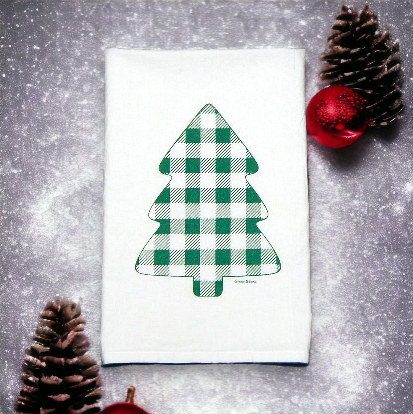 buffalo check Christmas tree Christmas kitchen tea towels