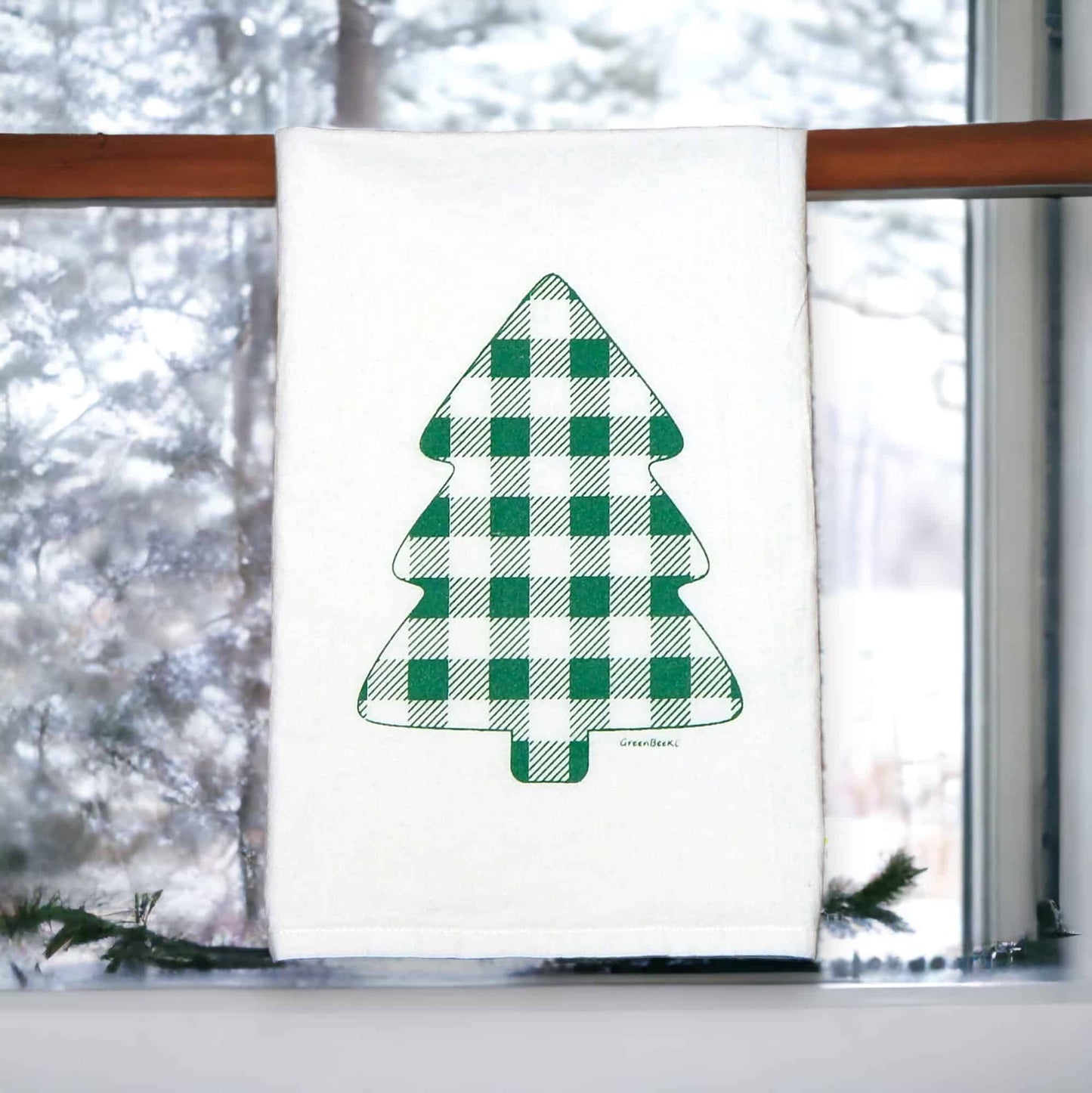 buffalo check Christmas tree Christmas kitchen tea towels