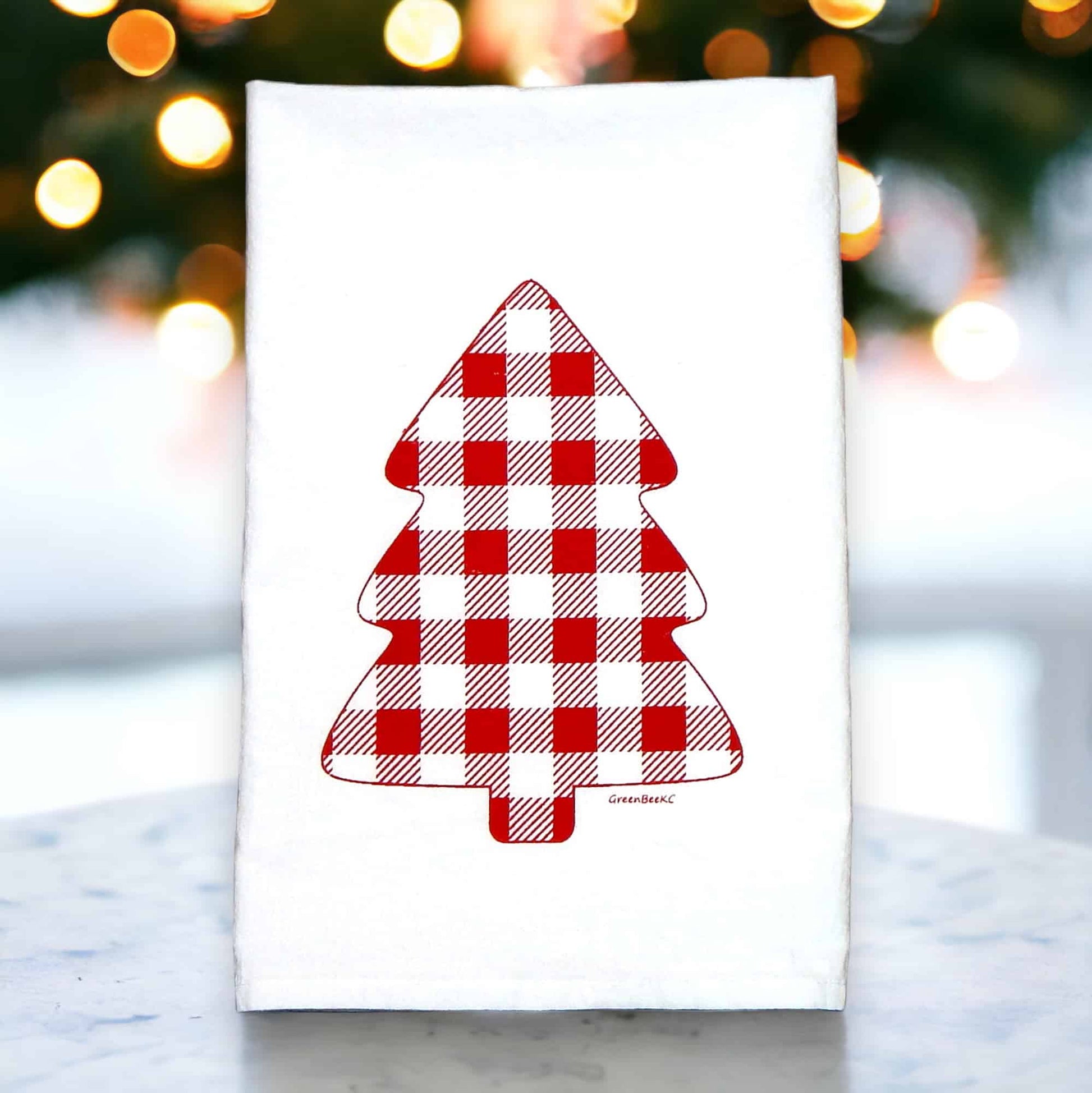 buffalo check Christmas tree Christmas kitchen tea towels