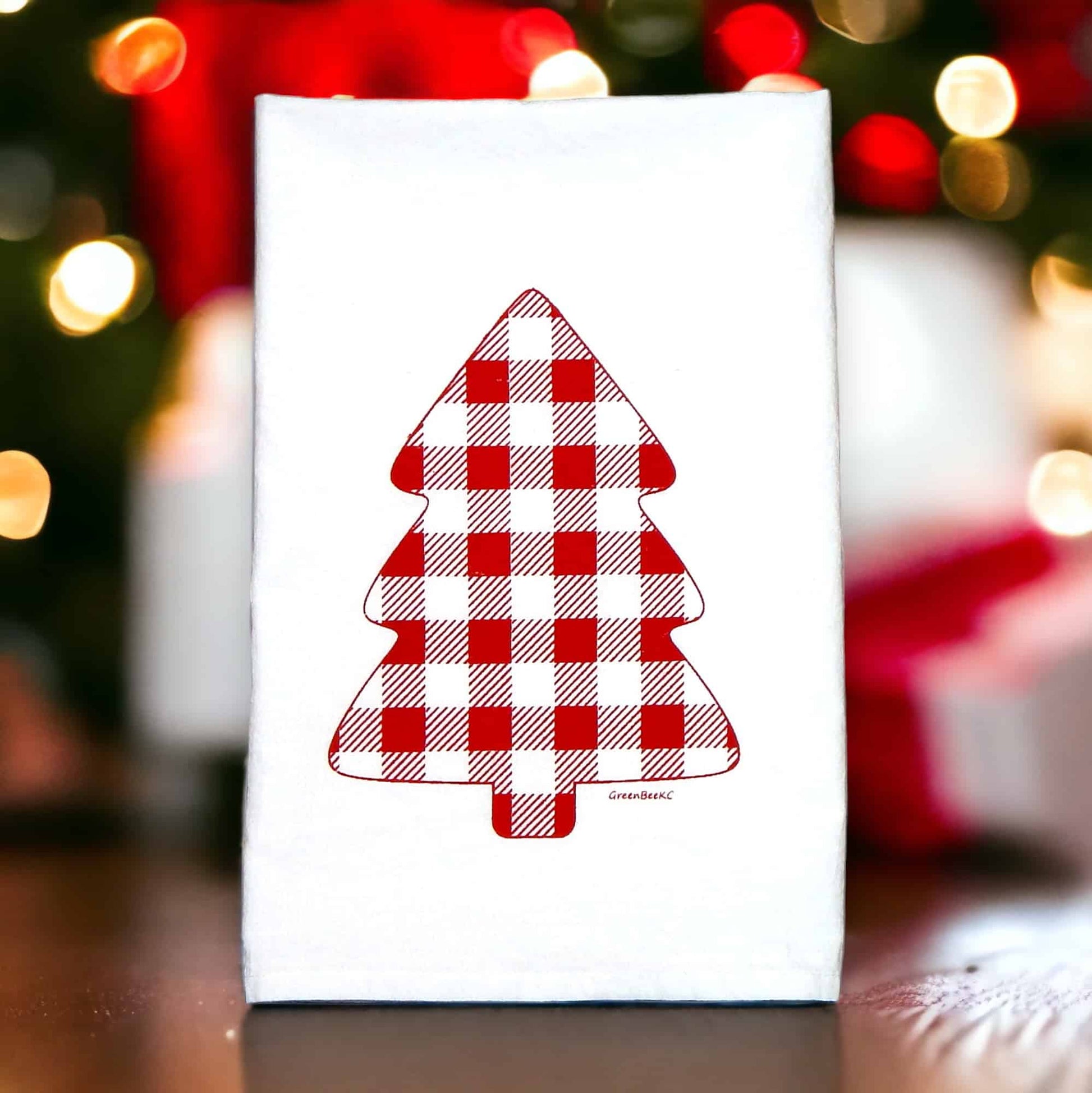 buffalo check Christmas tree Christmas kitchen tea towels