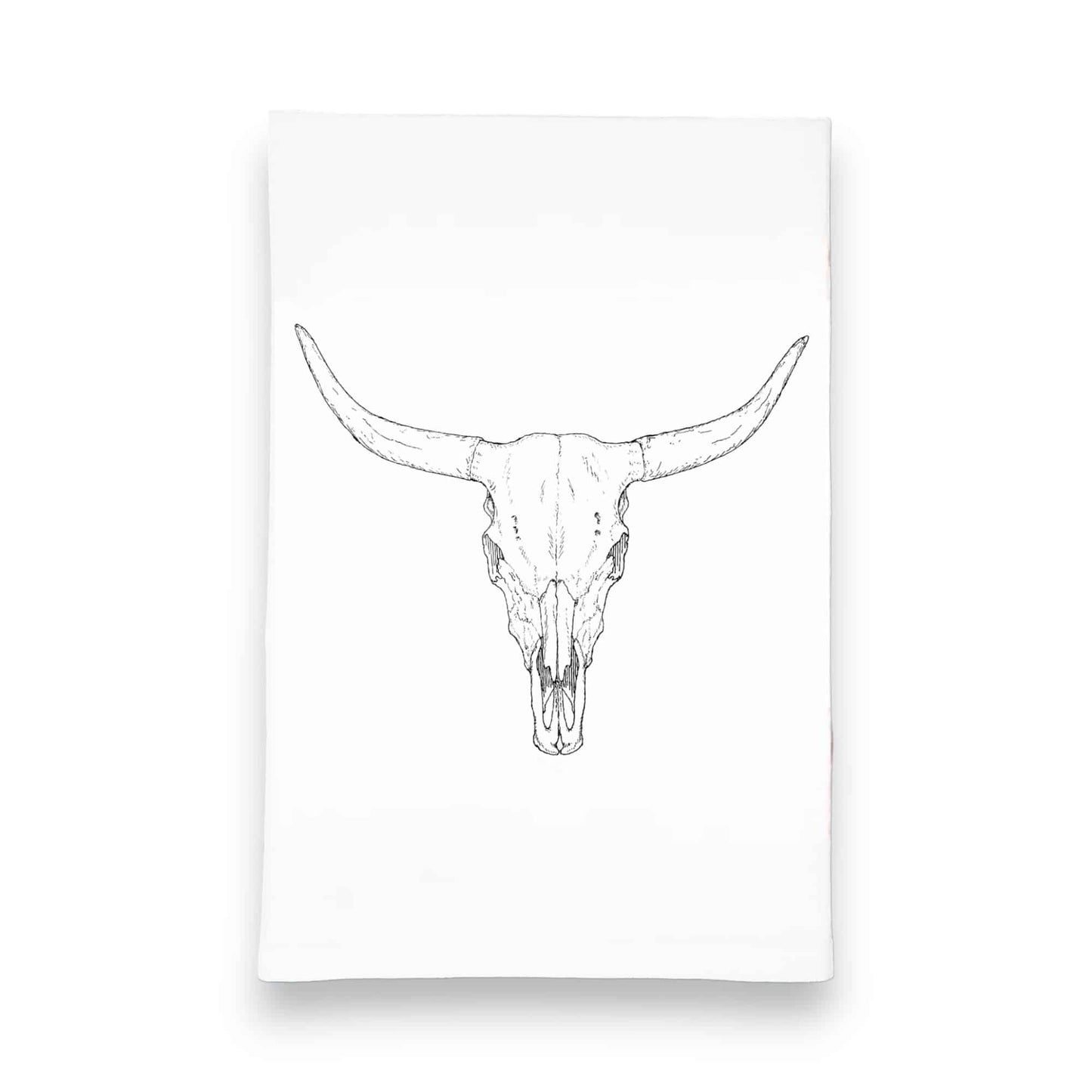 cow skull western kitchen tea towel