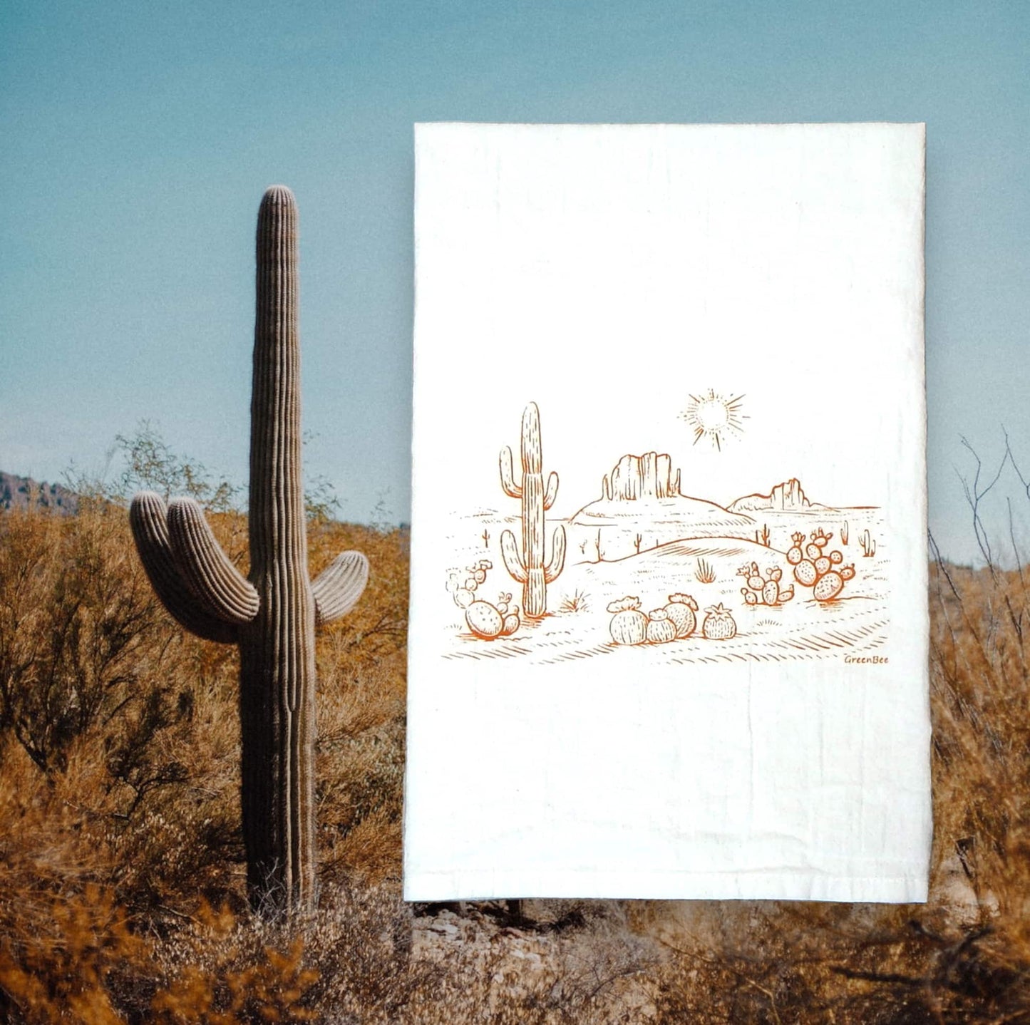 desert kitchen tea towel