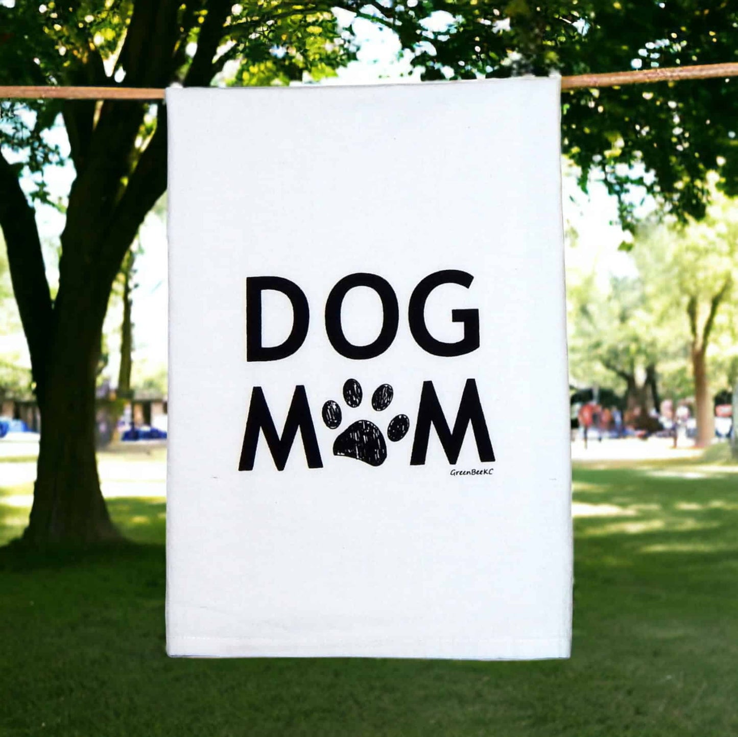 dog mom kitchen tea towel