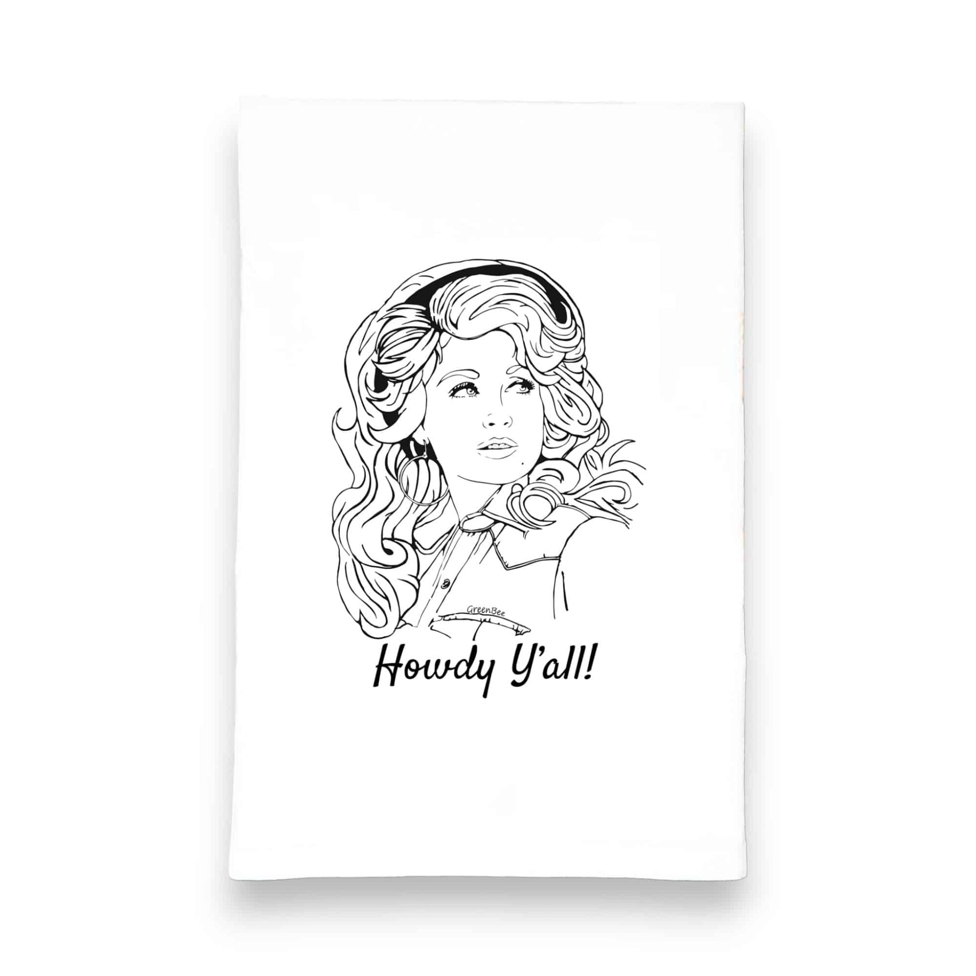 howdy y'all kitchen tea towel