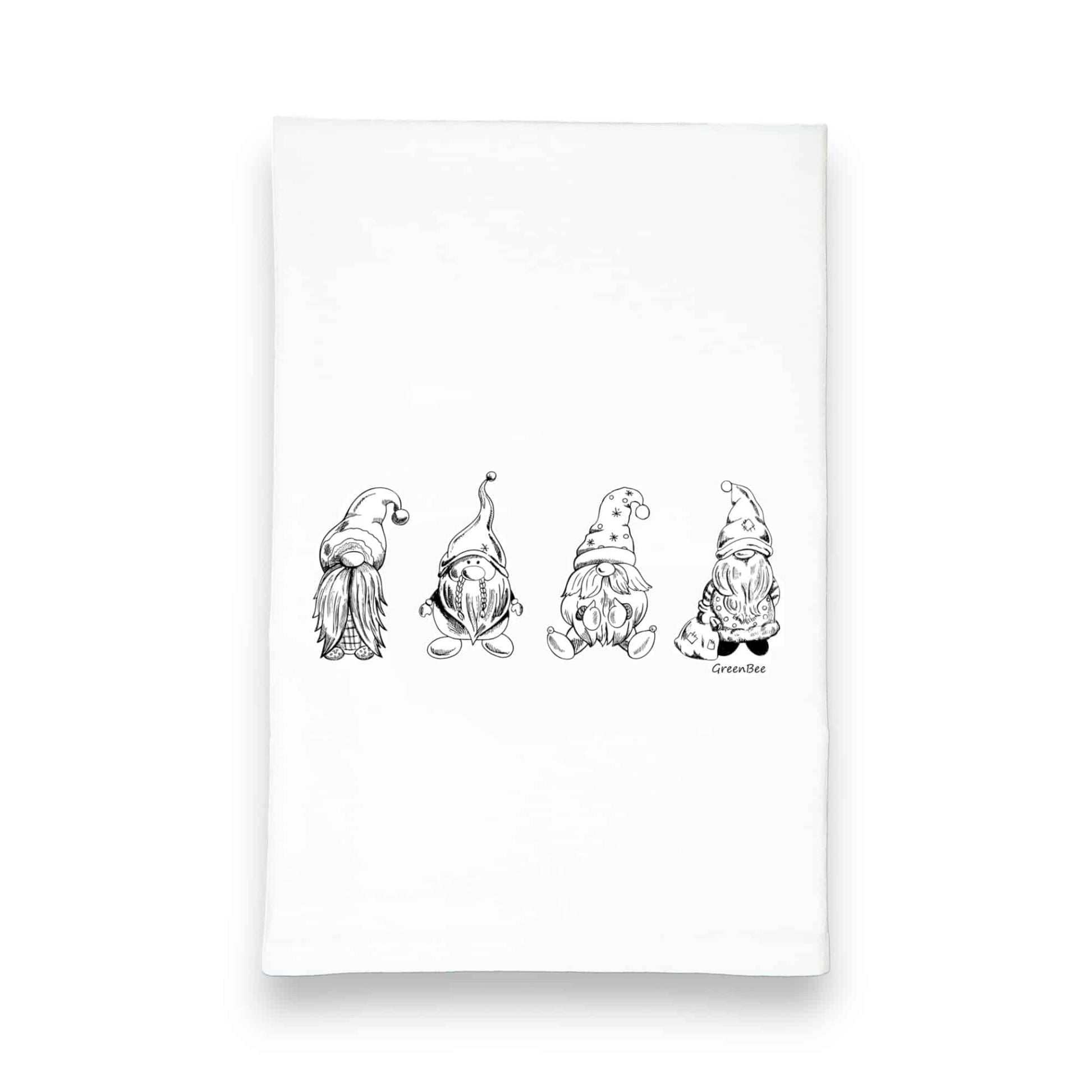 gnomes kitchen tea towel