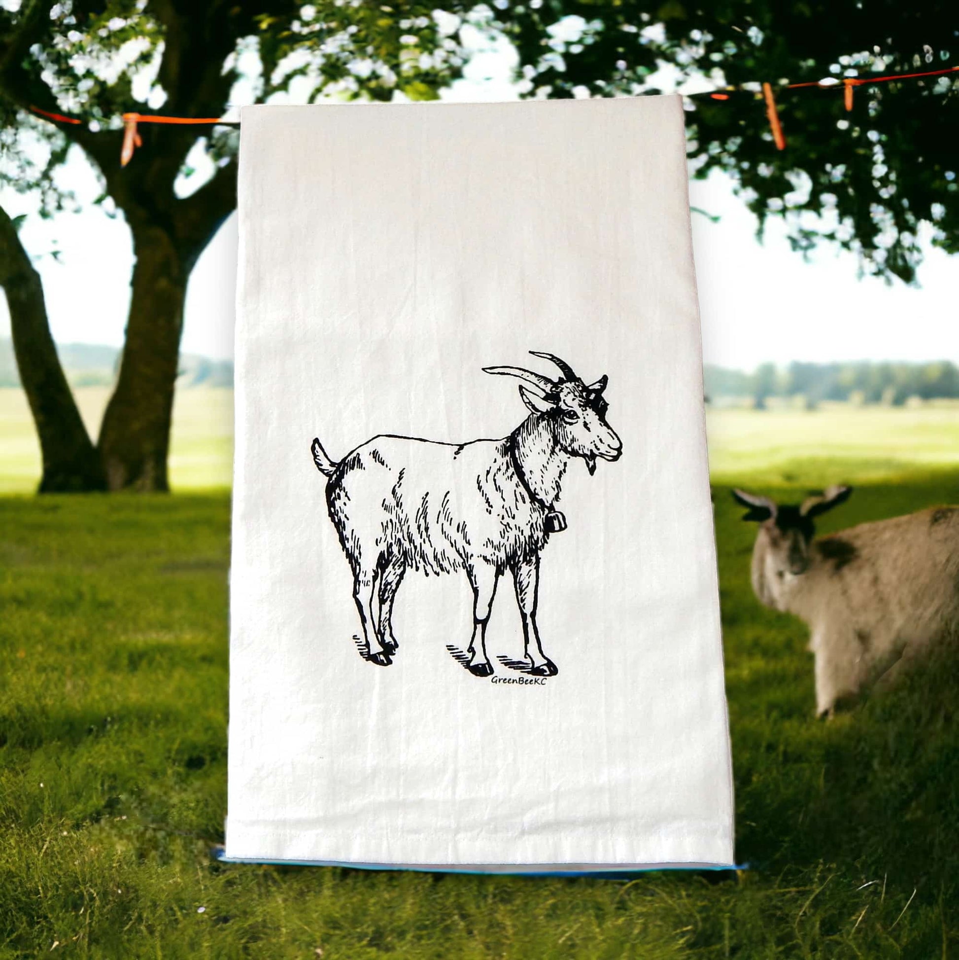 Goat kitchen tea towel