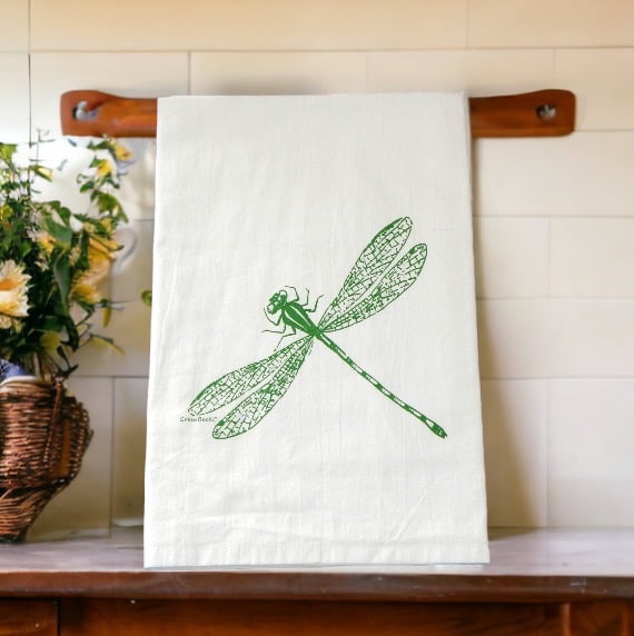 dragonfly insect kitchen tea towel