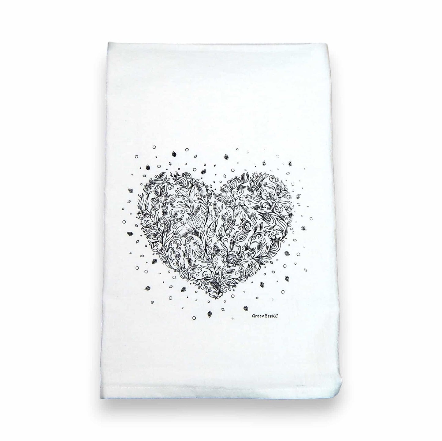 valentines wedding heart kitchen tea towel