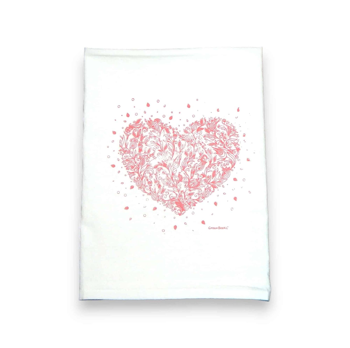 valentines wedding heart kitchen tea towel