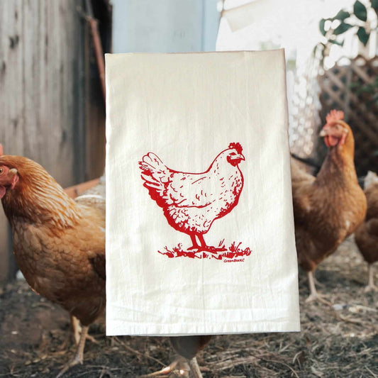 Hen chicken kitchen tea towel