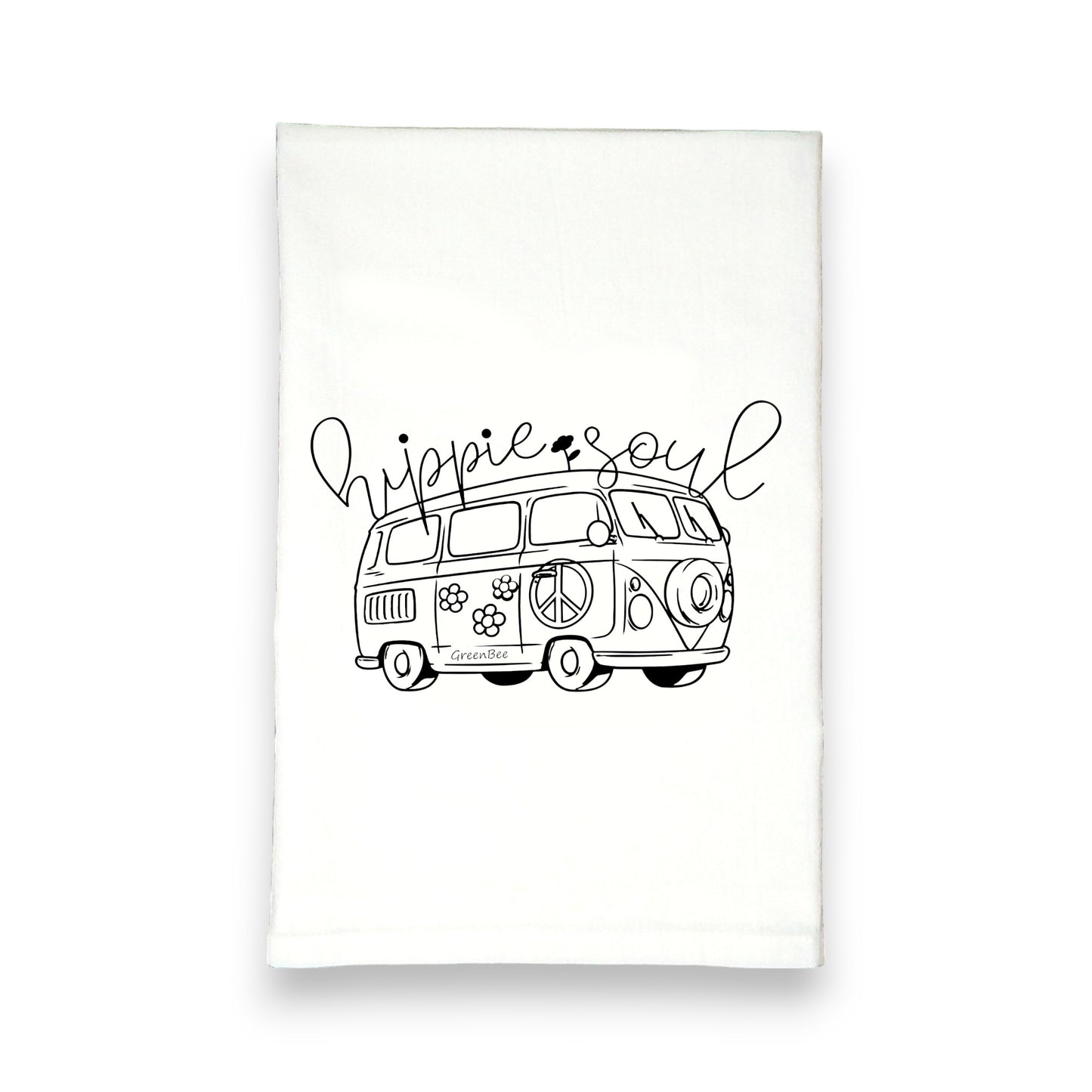 hippie soul VW bus kitchen tea towel