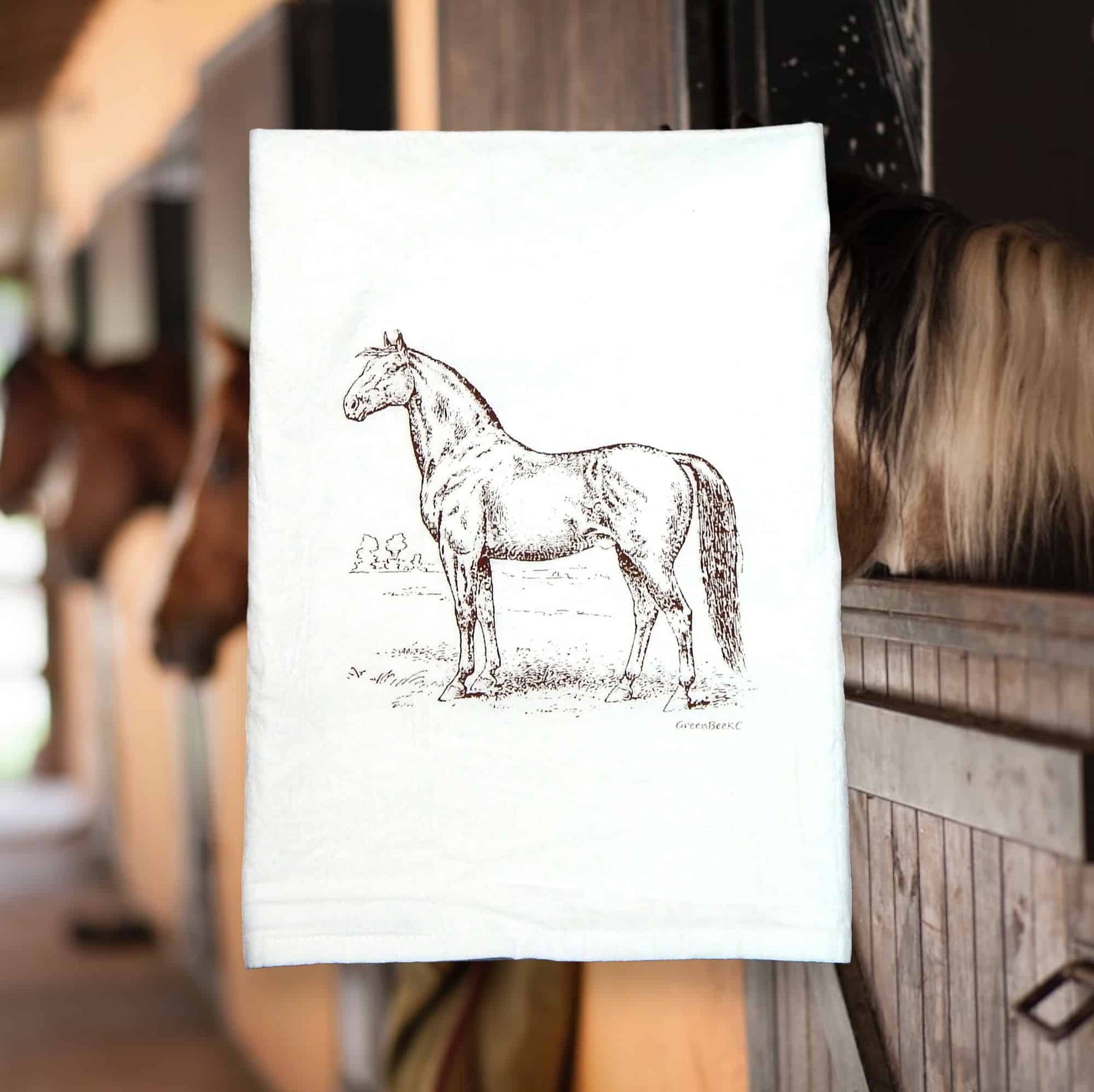 horse kitchen tea towel