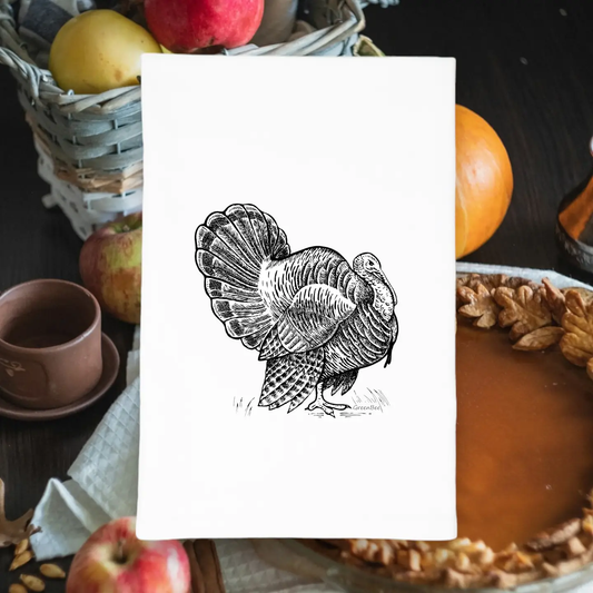 Turkey Dish Towel | Fall Tea Towel | Thanksgiving Dish Towel